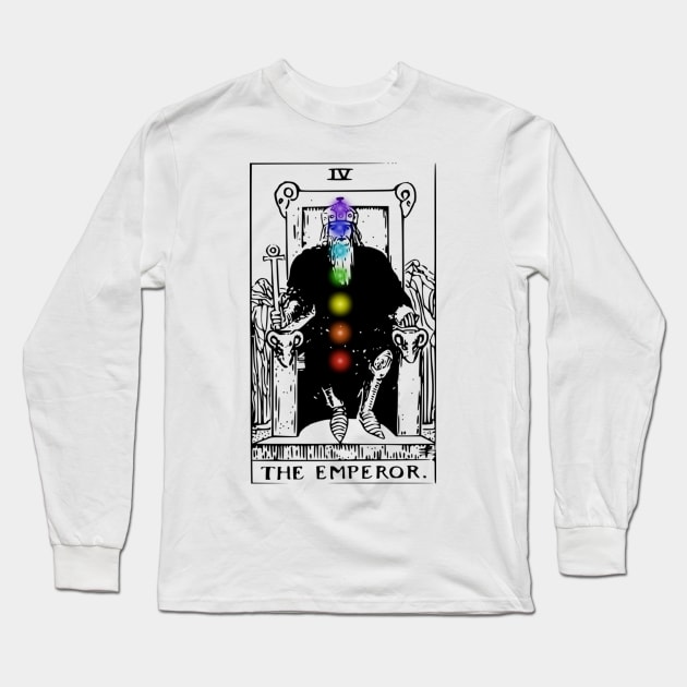 Tarot Card Shirt The Emperor Chakras Major Arcana Long Sleeve T-Shirt by Chakra Shine